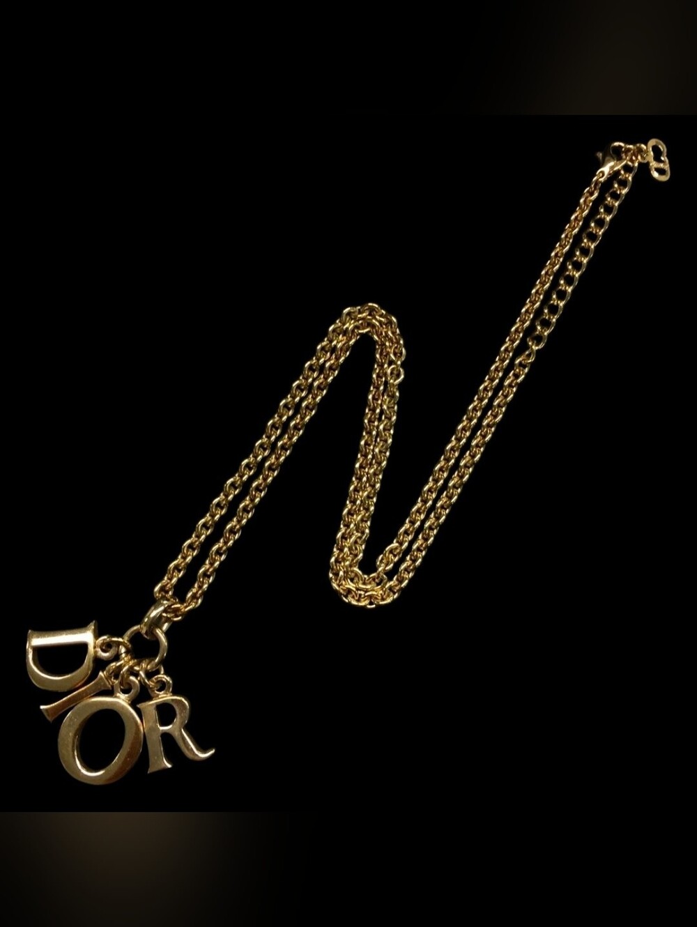 Christian Dior Letter D I O R Charms Gold Plated Necklace - Picture 2 of 4